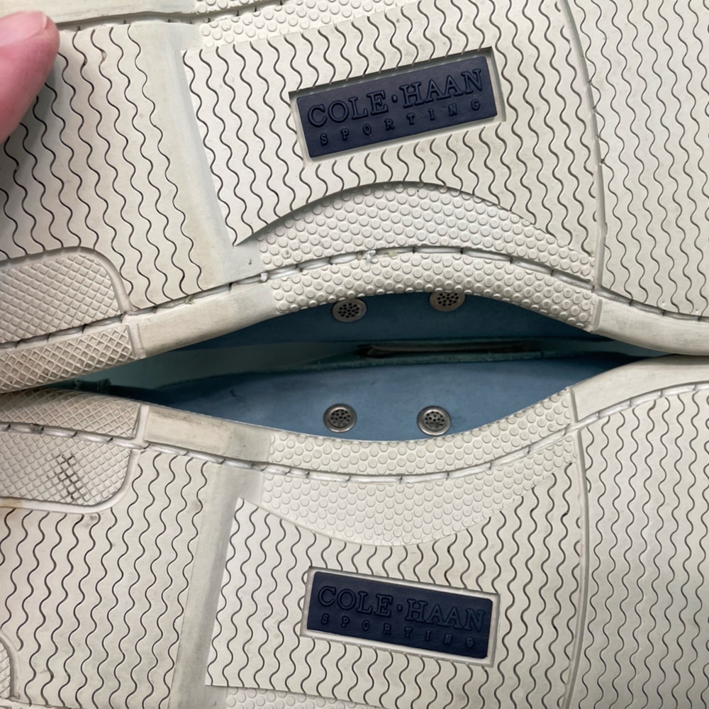 Vintage 90s Cole Haan Made USA Maine Suede Leather Tricolor Boat Deck Shoes 11.5 - Picture 8 of 15